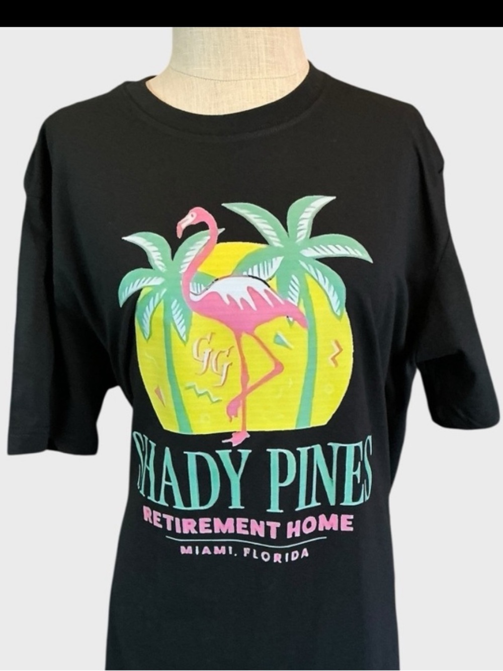 Golden Girls Shady Pines Retirement Home Flamingo Graphic T-Shirt XL